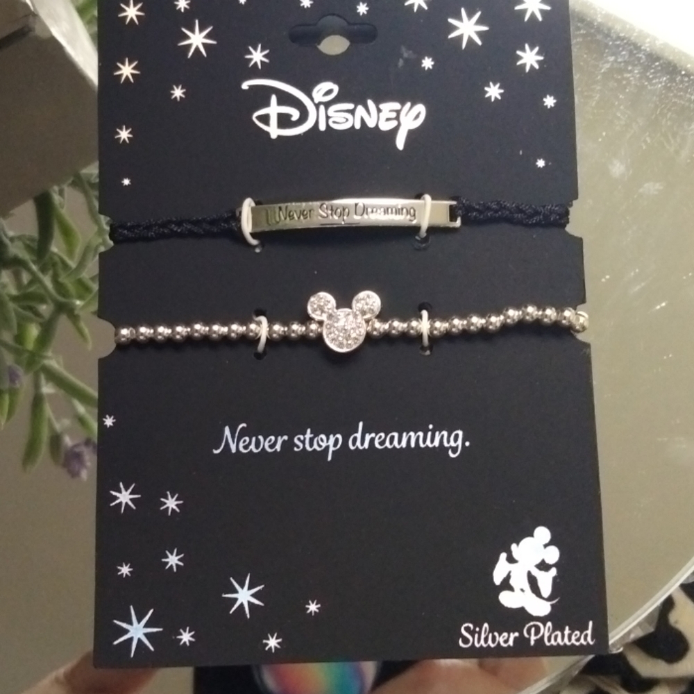 🧚Two Disney Beautiful Silver Plated Bracelets - Picture 1 of 7